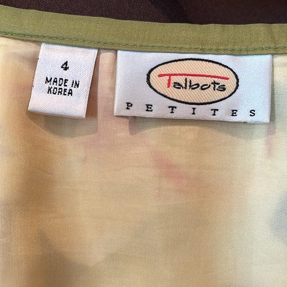 Talbots ladies flared floral spring summer skirt fully lined petite size 4 - Picture 3 of 12